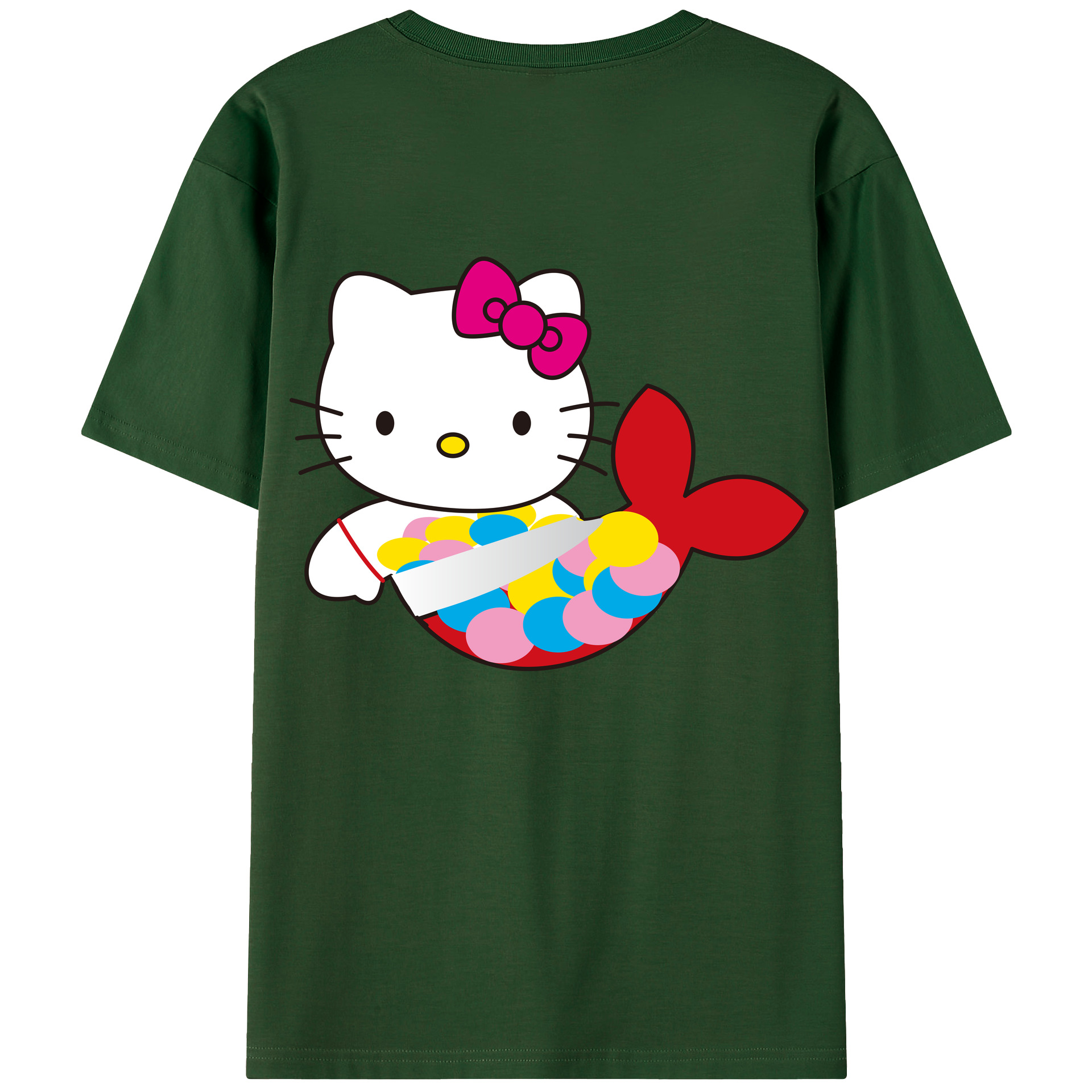 （画像用） Hello Kitty ハローキティ 綿100％半袖Tシャツ（背面プリント）